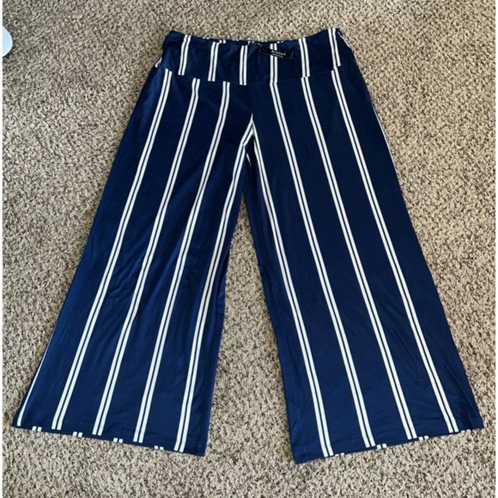 NWT Arolina Women's blue/white stripped classic & comfy pants size XXXL